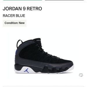 Nike Air Jordan 9 Racer Blue Size 10.5 Men/12 Women